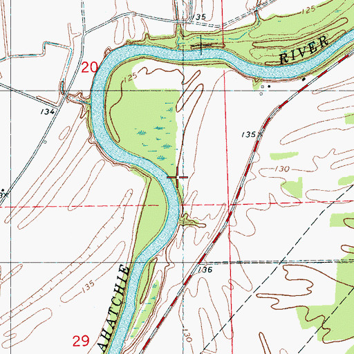 Topographic Map of Tindalls Landing (historical), MS