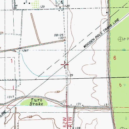 Topographic Map of Turo (historical), MS