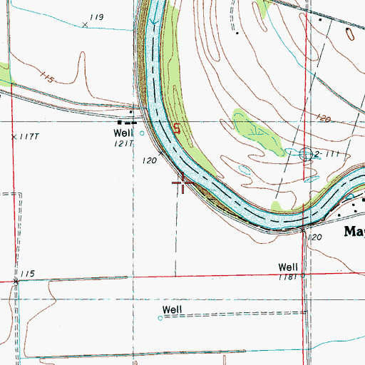 Topographic Map of Valley Forge Landing (historical), MS