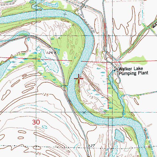 Topographic Map of Water Front Landing (historical), MS