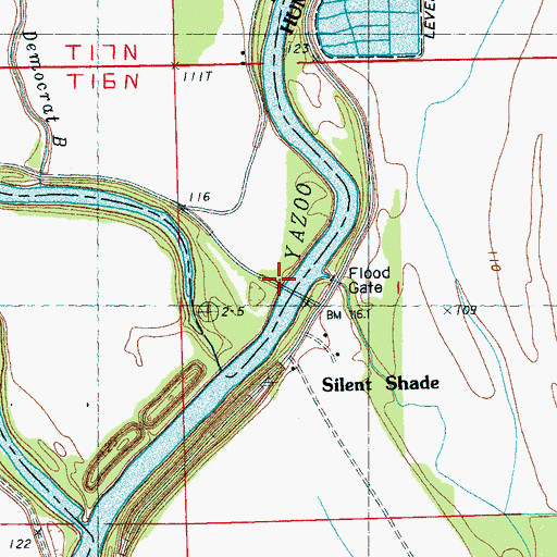 Topographic Map of West Over Landing (historical), MS