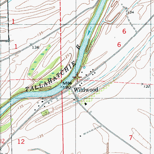 Topographic Map of Wildwood Landing (historical), MS