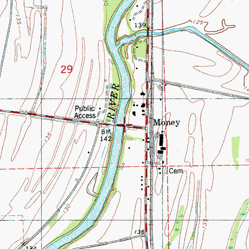 Topographic Map of Woodstock Landing (historical), MS