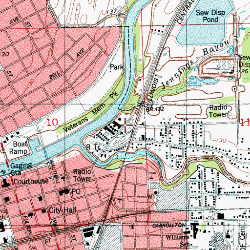 Topographic Map of Yalobusha (historical), MS