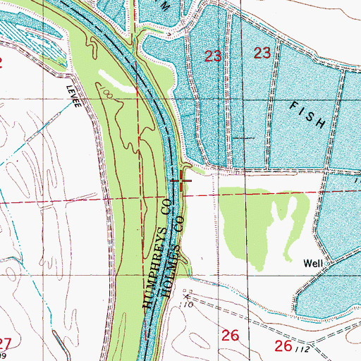 Topographic Map of Bee Lake Landing (historical), MS