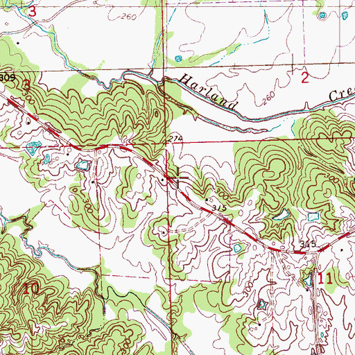 Topographic Map of Brantley Cemetery, MS