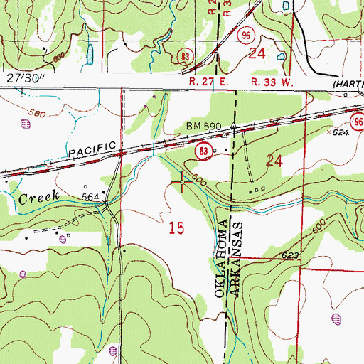 Topographic Map of Big Cedar Creek, AR