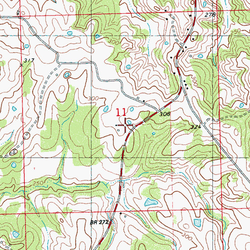 Topographic Map of Buck Cemetery, MS