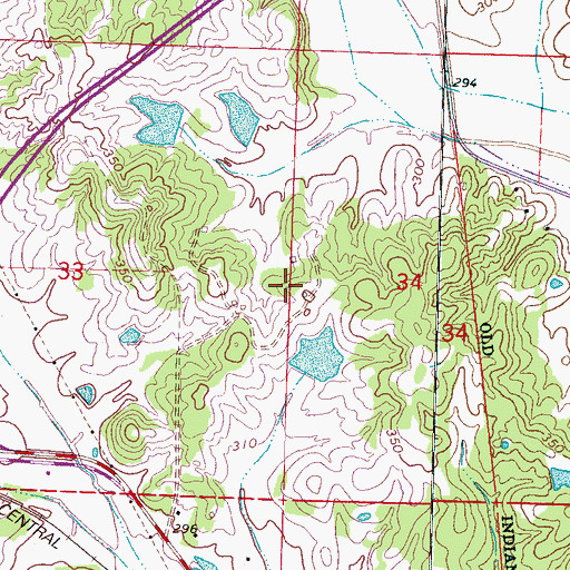 Topographic Map of Bush Cemetery, MS