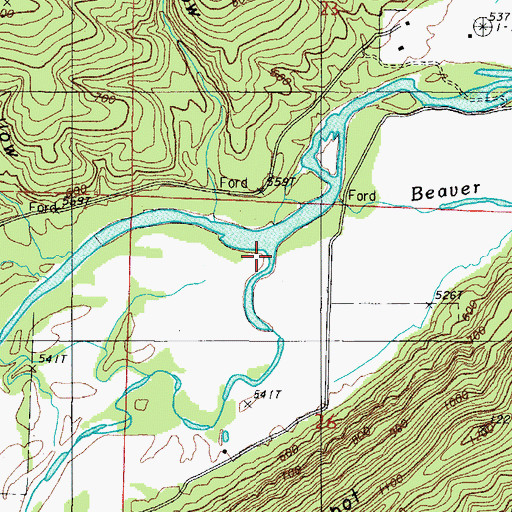 Topographic Map of Big Cedar Creek, AR