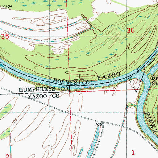 Topographic Map of Chews Landing (historical), MS