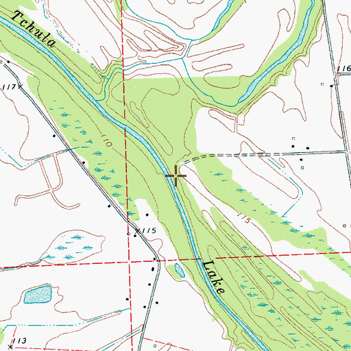Topographic Map of Choctaw Landing (historical), MS