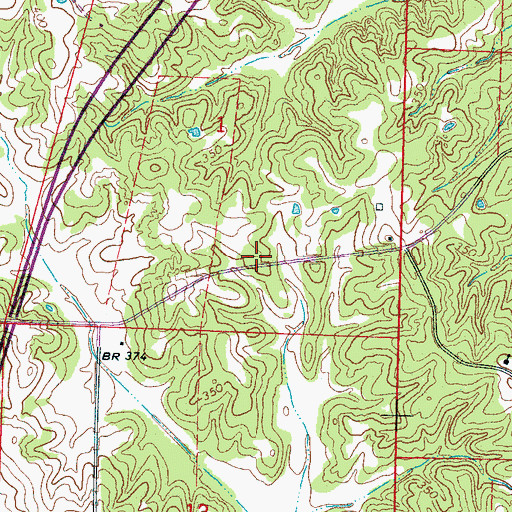 Topographic Map of Crawford Cemetery, MS