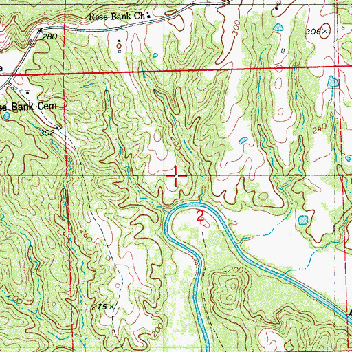 Topographic Map of Cunliff Cemetery, MS