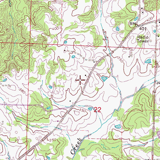 Topographic Map of Durham Cemetery, MS