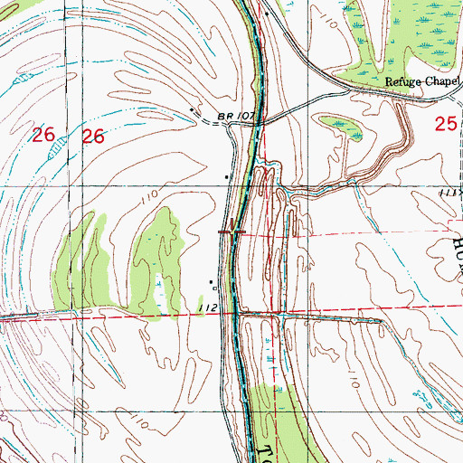 Topographic Map of Eagle Bank Landing (historical), MS