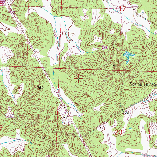 Topographic Map of Eubanks Cemetery, MS