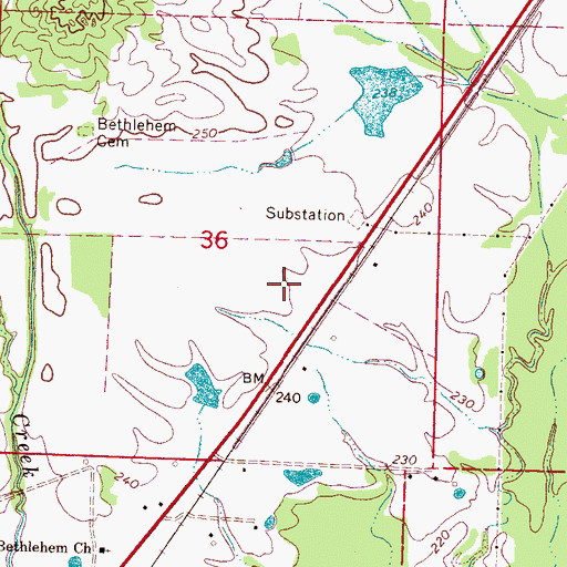 Topographic Map of Goodman-Pickens Elementary School, MS
