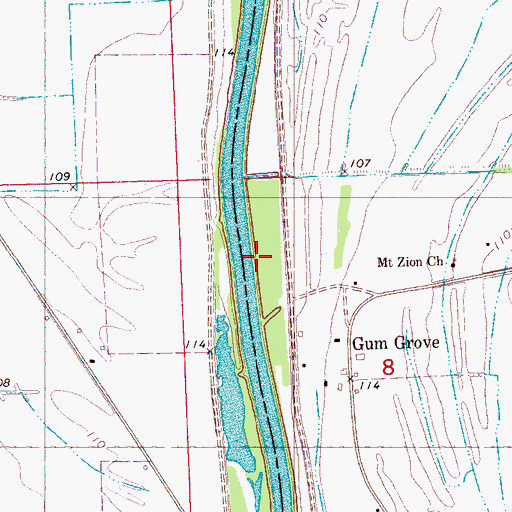 Topographic Map of Gum Grove Landing (historical), MS