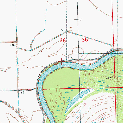 Topographic Map of Holly Bank Landing (historical), MS