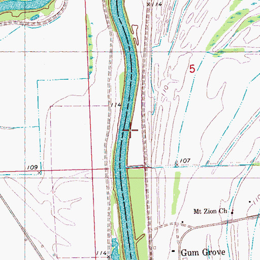 Topographic Map of Jenkins Landing (historical), MS