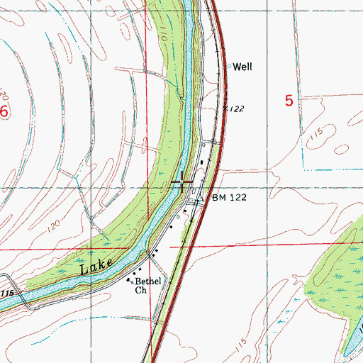 Topographic Map of Kiern Landing (historical), MS