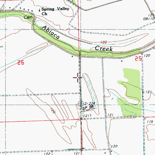 Topographic Map of Lennard Cemetery, MS