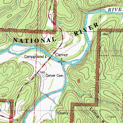 Topographic Map of Big Creek, AR