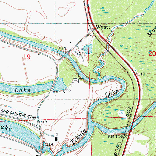 Topographic Map of Lynchfield Landing (historical), MS