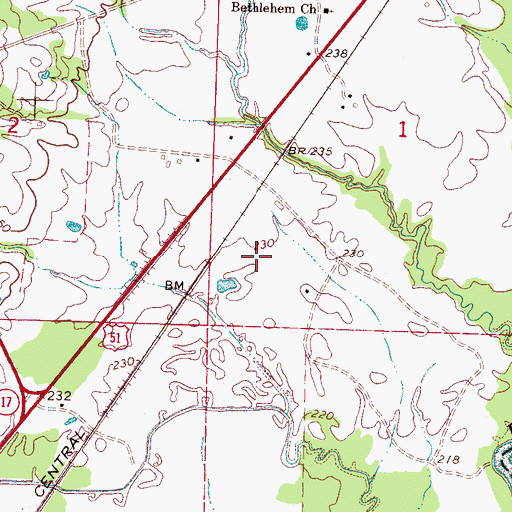 Topographic Map of Millsaps (historical), MS