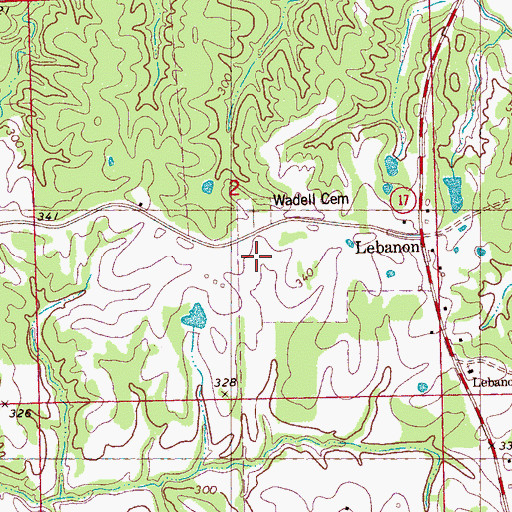 Topographic Map of Olive Cemetery, MS