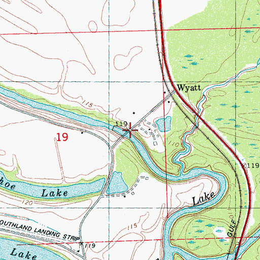 Topographic Map of Oregon Landing (historical), MS