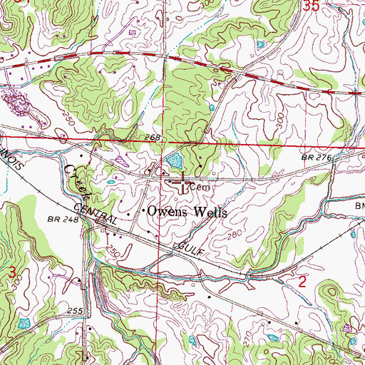 Topographic Map of Owen Cemetery, MS