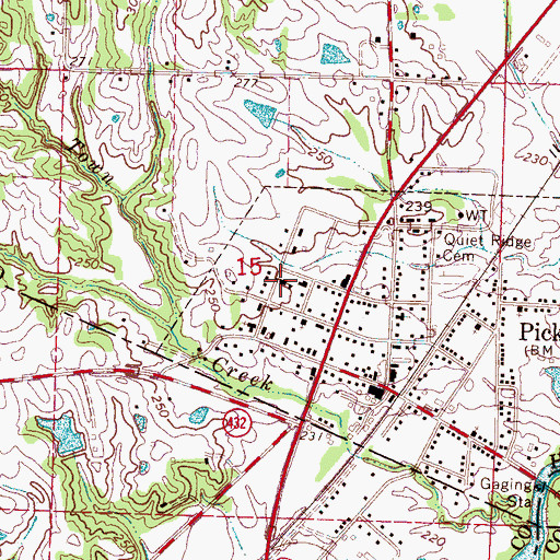 Topographic Map of Pickens Attendance Center, MS