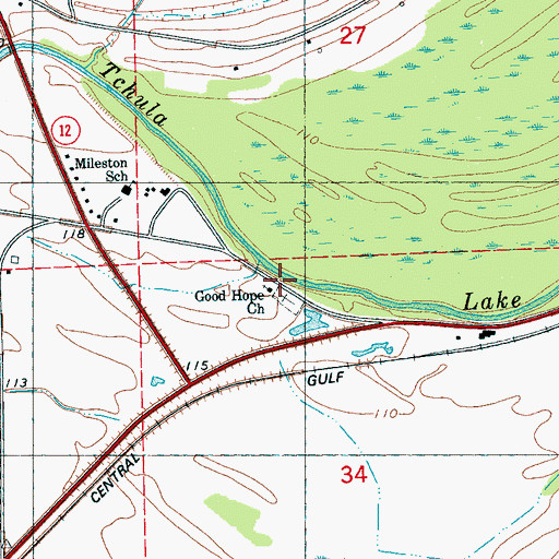 Topographic Map of Pleasant Ridge Landing (historical), MS