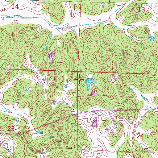Topographic Map of Porter Cemetery, MS