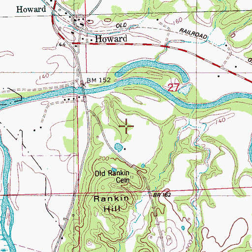 Topographic Map of Rankin (historical), MS