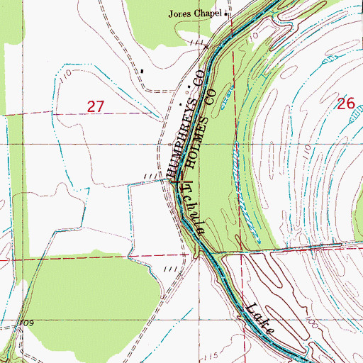 Topographic Map of Richardson Bend Landing (historical), MS