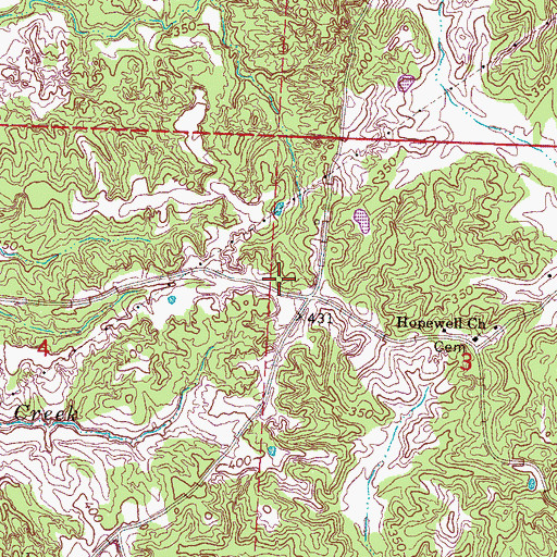 Topographic Map of Saffold Cemetery, MS