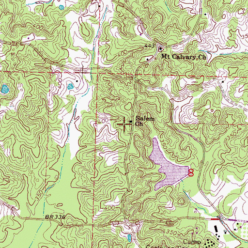 Topographic Map of Salem Cemetery, MS