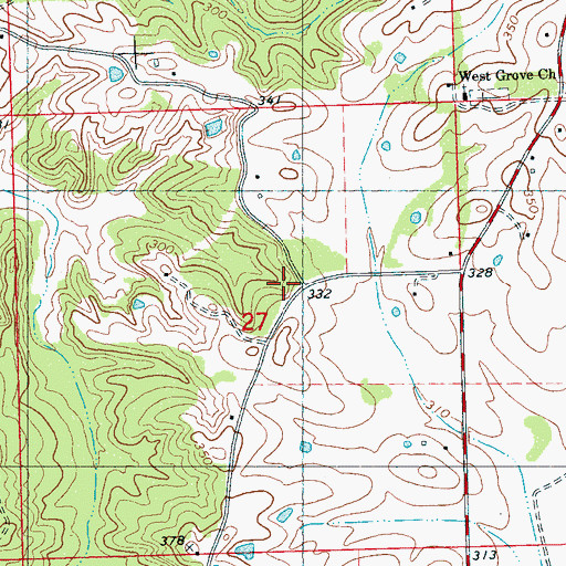 Topographic Map of Spoll Cemetery, MS