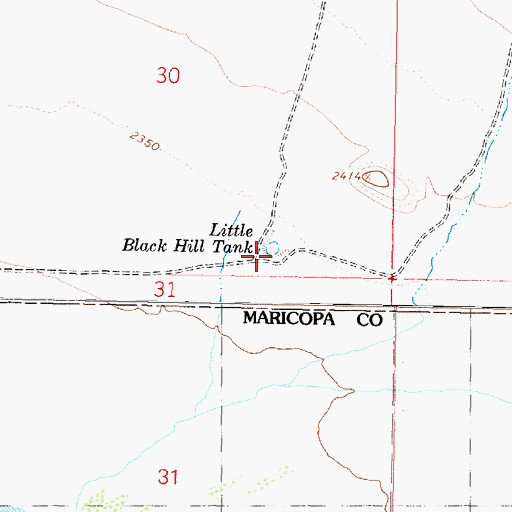 Topographic Map of Little Black Hill Tank, AZ