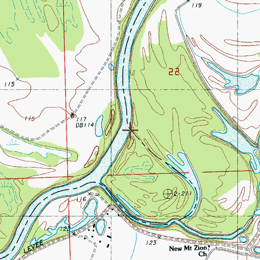 Topographic Map of Wards Landing (historical), MS