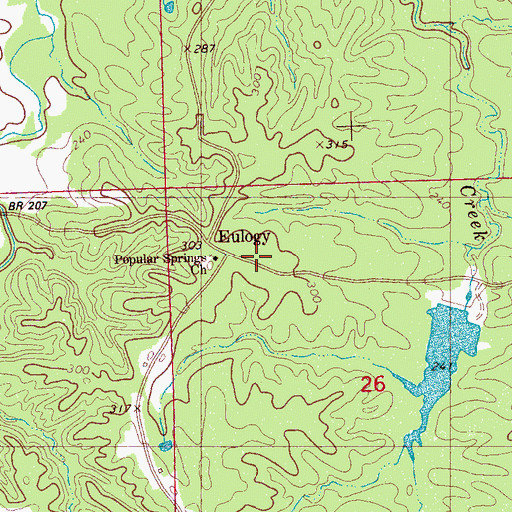Topographic Map of Watson Cemetery, MS