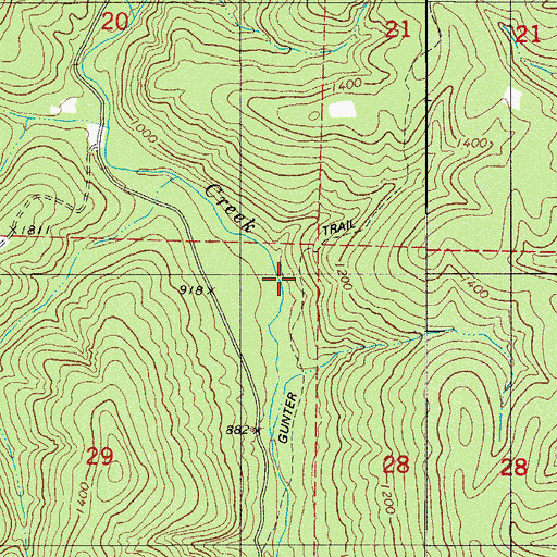 Topographic Map of Big Lick School, AR