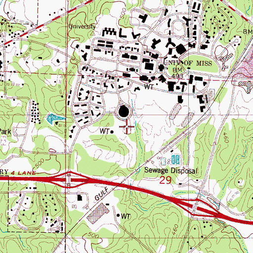 Topographic Map of Confederate Cemetery, MS