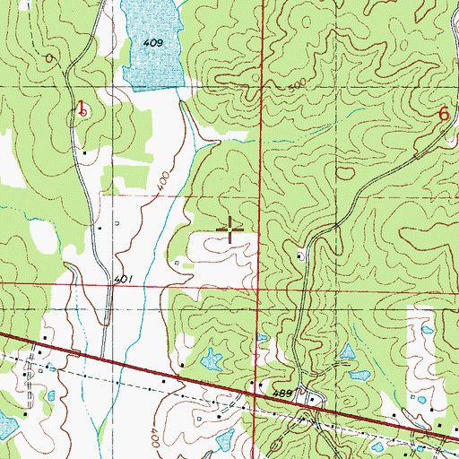 Topographic Map of Old Denmark (historical), MS