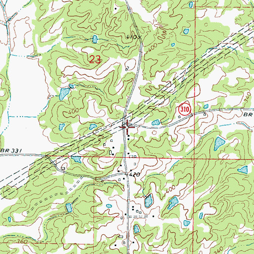 Topographic Map of Piera, MS