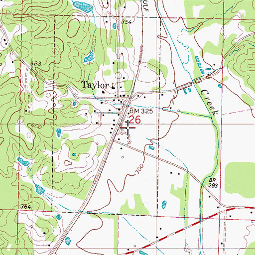 Topographic Map of Taylor High School (historical), MS