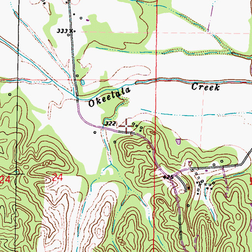 Topographic Map of Horton-Bailey Cemetery, MS